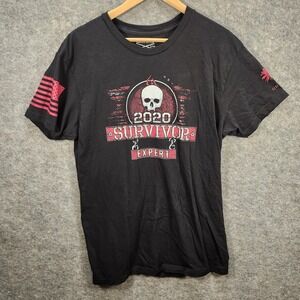 Grunt Style 2020 Survivor Expert Tshirt Mens XL Black‎ Graphic Tee Skull Prepper